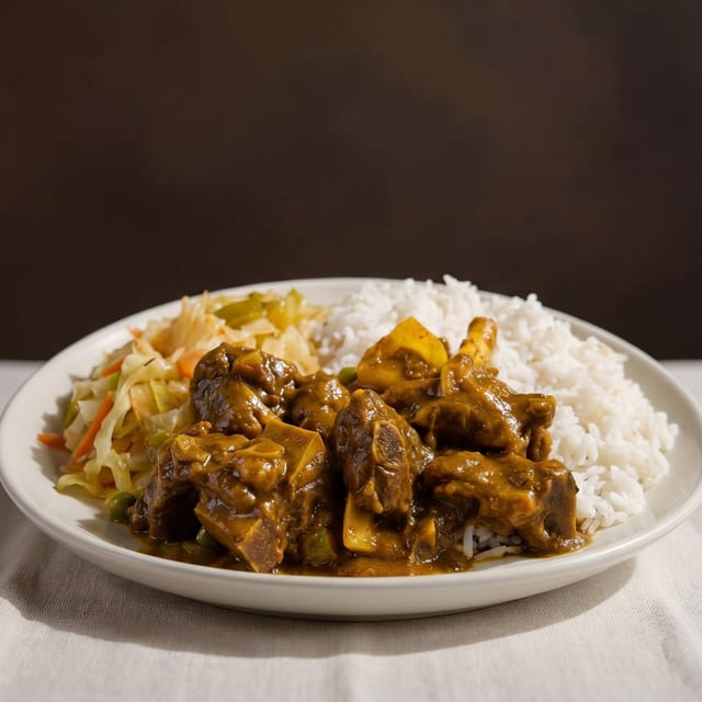 Curry Goat Dinner.